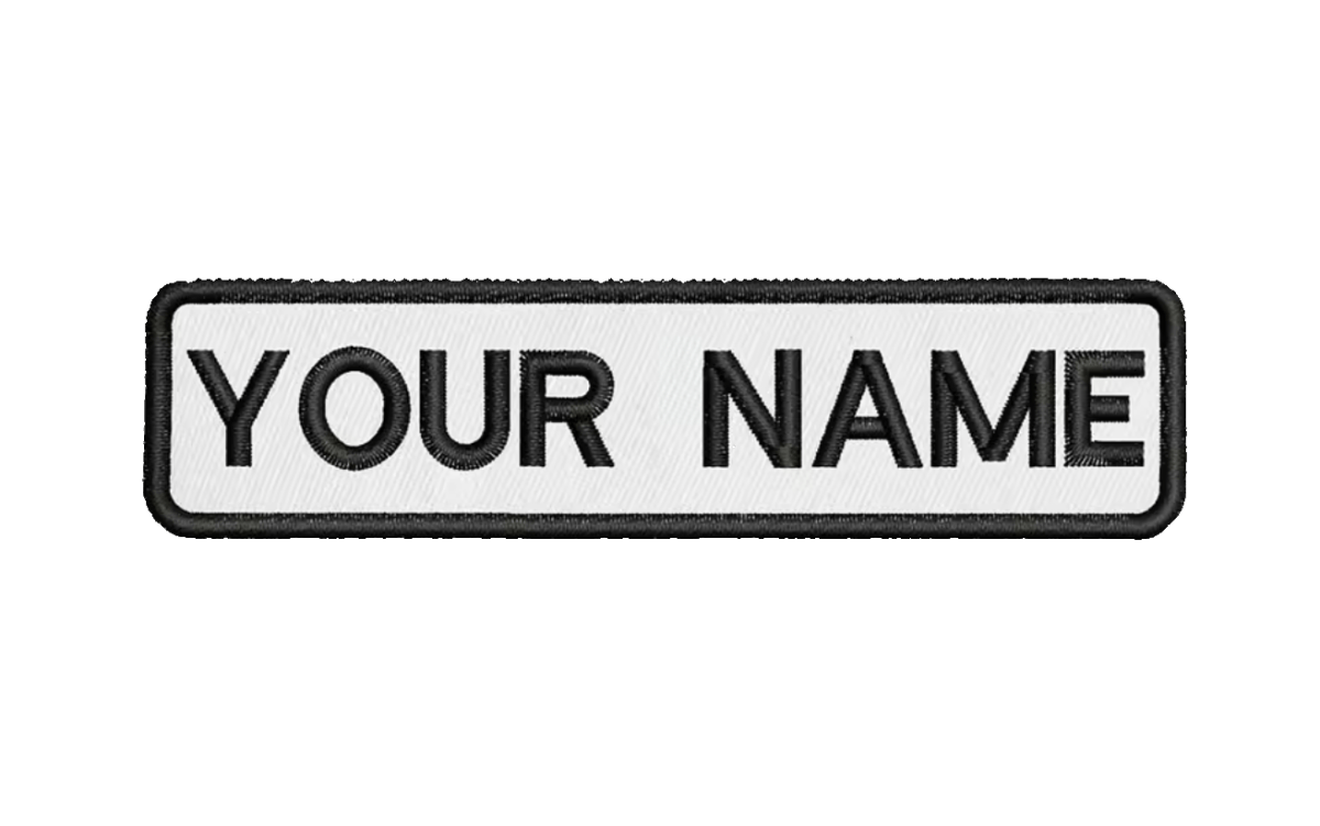 Custom Patch 10cmX2.5cm White/Black - The Pup Play Hub