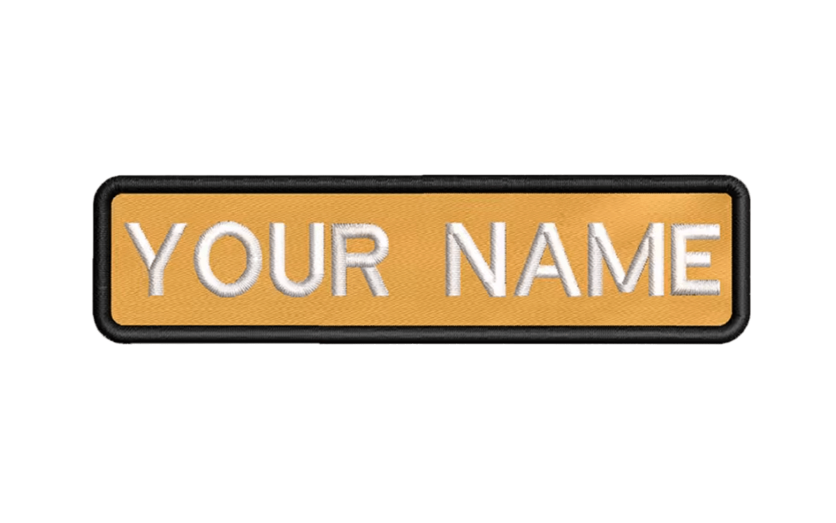 Custom Patch 10cmX2.5cm Yellow/White - The Pup Play Hub