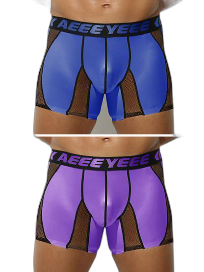 2 Pack Men's Workout Anti-Chafing Quick-Dry & Breathable Mesh Stretch Boxer Briefs