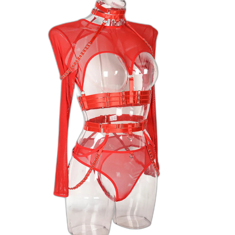 Unsubtle Temptress Bondage Bodysuit Set