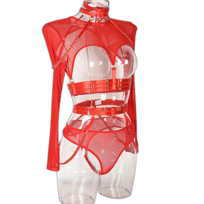 Unsubtle Temptress Bondage Bodysuit Set