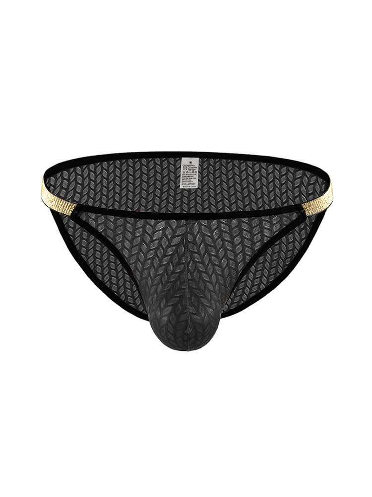 Men's Sexy High-Cut Low-Rise Mesh Nylon Briefs