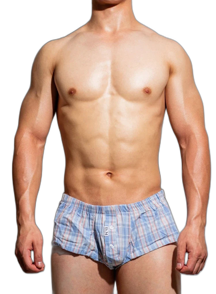 D.M. Low Rise Sexy Plaid Home Boxer Briefs