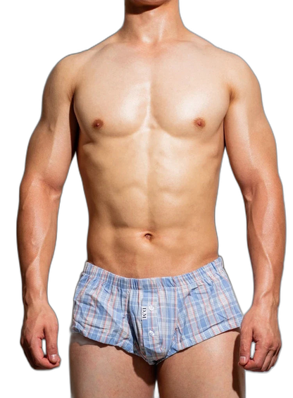 D.M. Low Rise Sexy Plaid Home Boxer Briefs