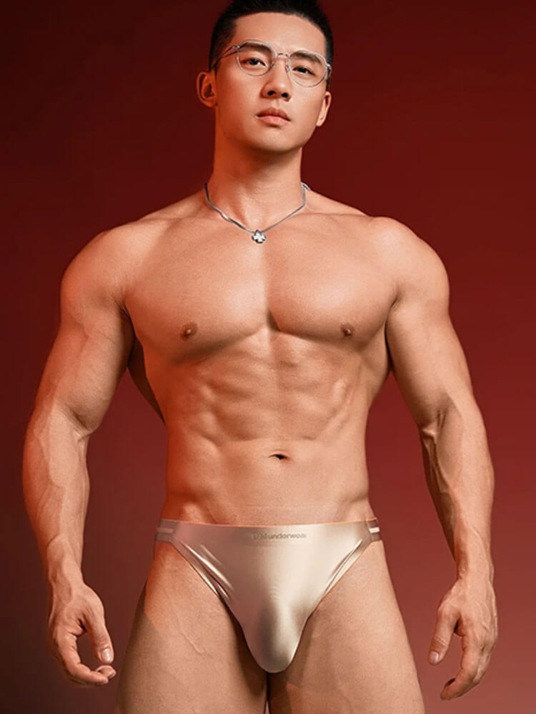 Men's Seamless Satin Hip-Hugging Briefs
