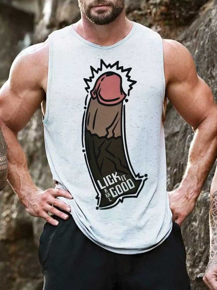 Men's Fun Pride Dick Lick It Real Good Tank Top