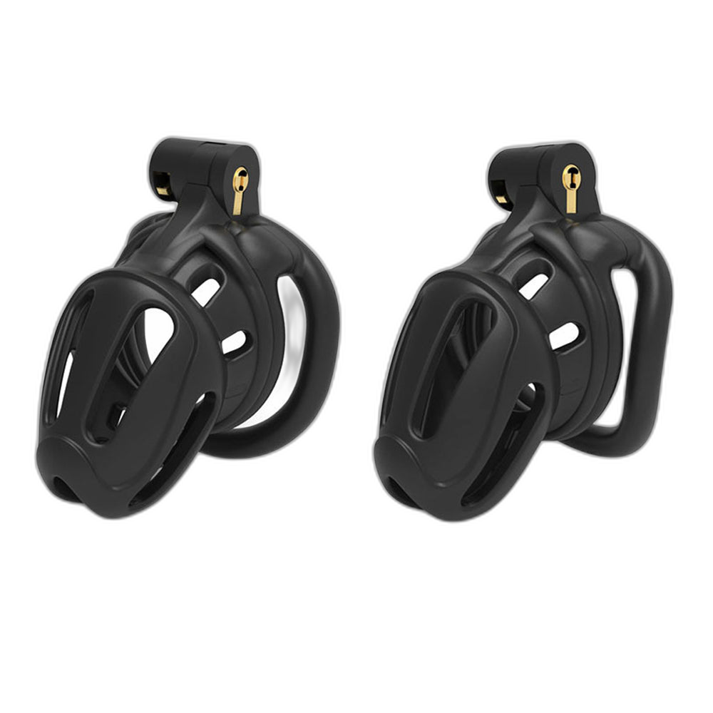 LOCK4D Armoured Bent Ring Chastity Cage