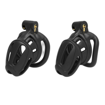 LOCK4D Armoured Bent Ring Chastity Cage