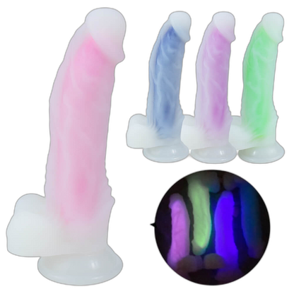 Aurora - 7.3 Inch Glow In The Dark Dildo - Silicone Dildo