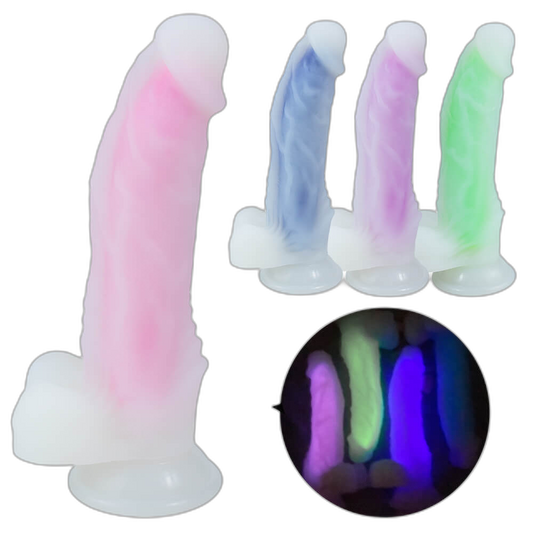 Aurora - 7.3 Inch Glow In The Dark Dildo - Silicone Dildo