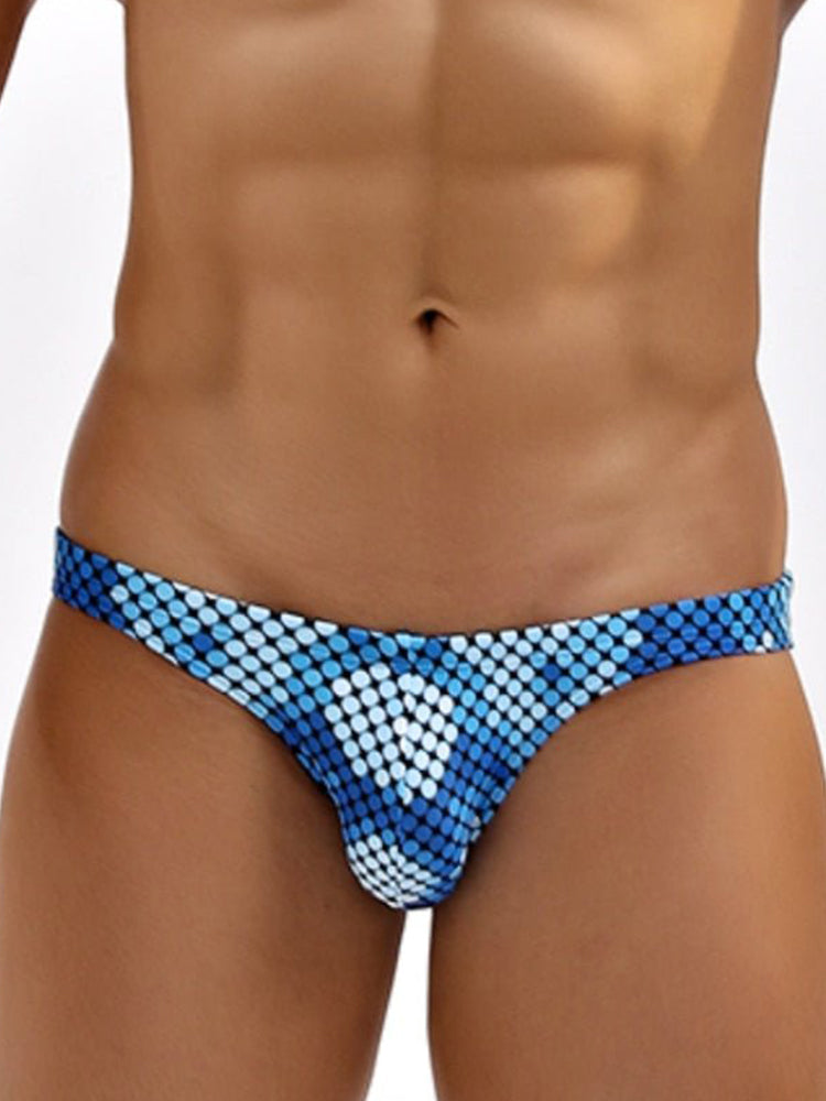 Skinny Geometric Swim Briefs