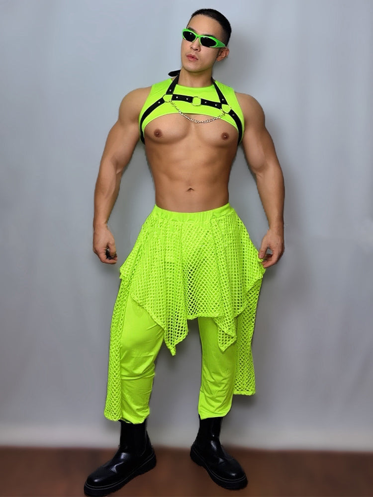 Men's Sexy Hip Hop Solid Performance Costume Set