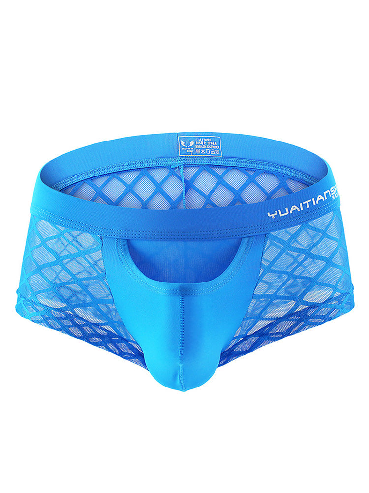 Breathable Lace Mid Waist Boxer Briefs