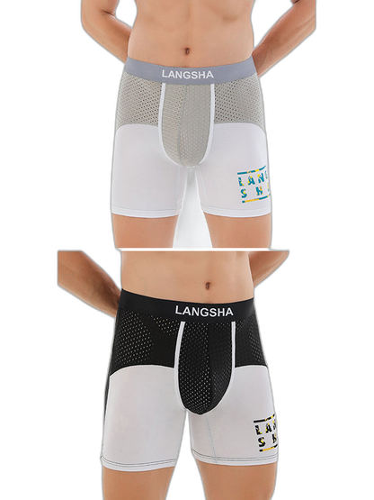 Men's Anti-Chafing Sports Boxer Briefs with Spacious Pouch