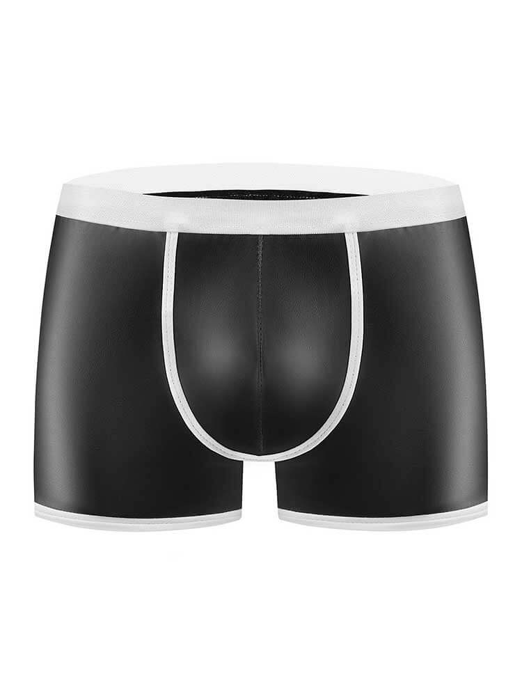 Men's Sexy Side Cutout PU Leather Boxer Briefs