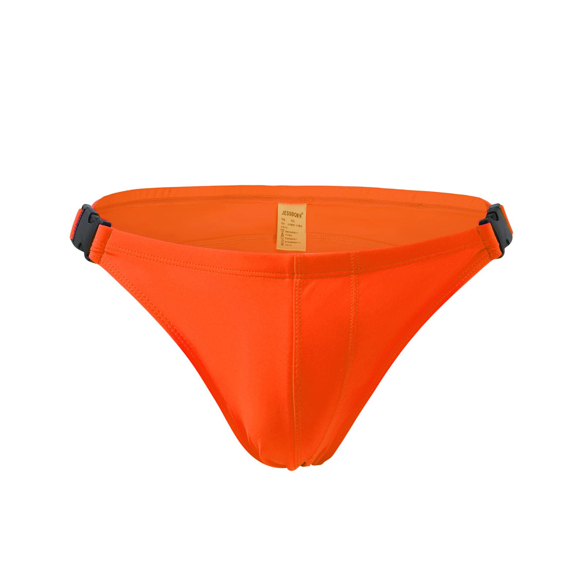 Men's Bilateral Double Buckle Solid Color Triangle Swim Bikini