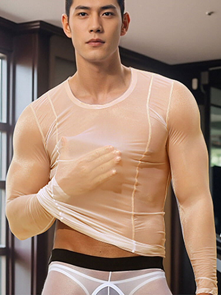 Men's Sexy High-Elastic Transparent Top