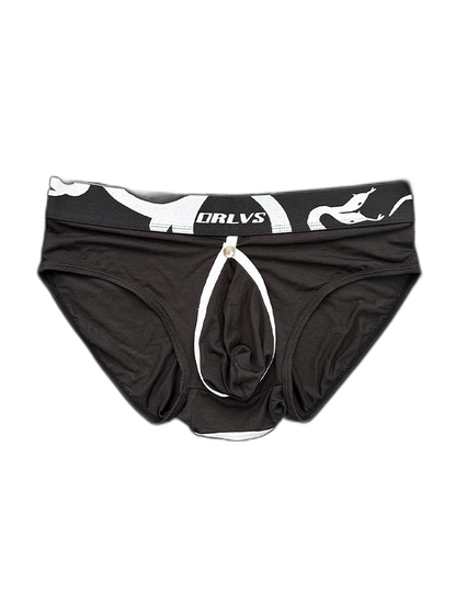 2 Pack Men's Detachable Pouch Open-Crotch Breathable Modal Soft Briefs