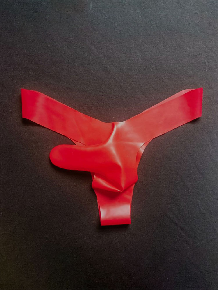 Men's Low-Rise Seamless Latex V-Cut Thong
