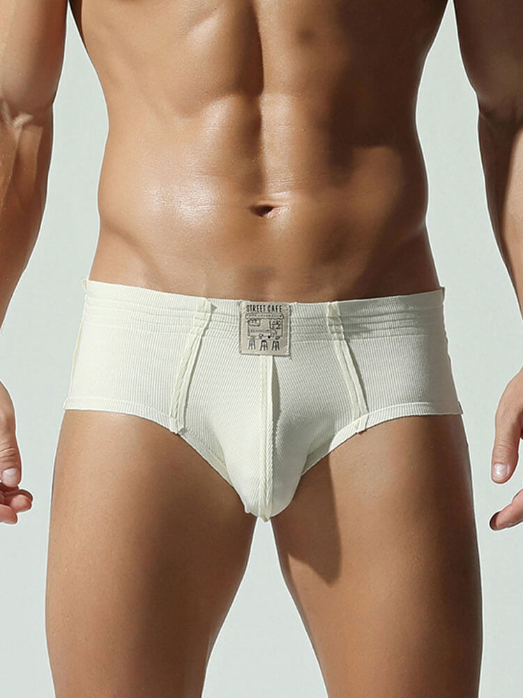 Men's Sexy Solid Color Stretch Rayon Breathable Briefs
