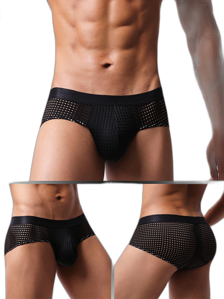 3 Pack Men's Quick-Dry Mesh Low-Rise Briefs