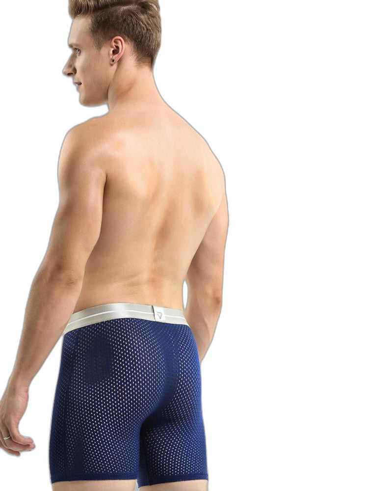 2 Pack Mesh Ice Silk Moisture Wicking Sport Boxer Underwear