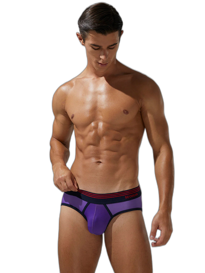 Men’s Spliced Lines Briefs in Ombre
