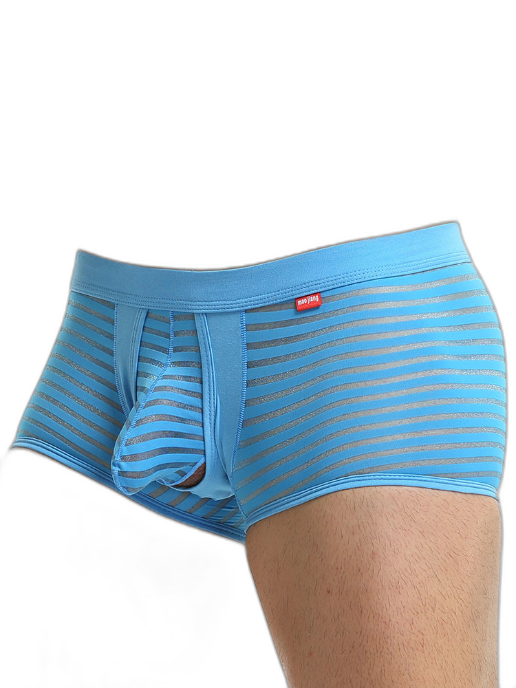 Men’s Sexy Striped Hollow Jockstrap With Separate Pouch