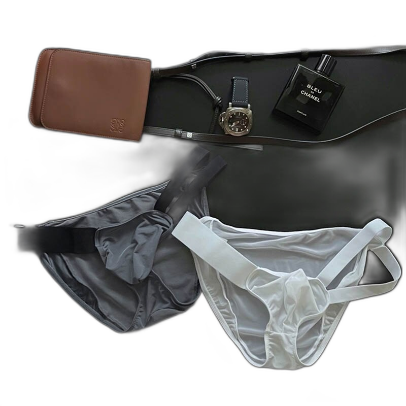 D.M Nylon Low Waist Sexy Mesh Erotic Briefs