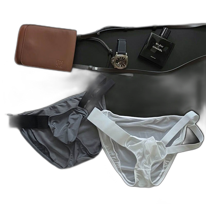 D.M Nylon Low Waist Sexy Mesh Erotic Briefs