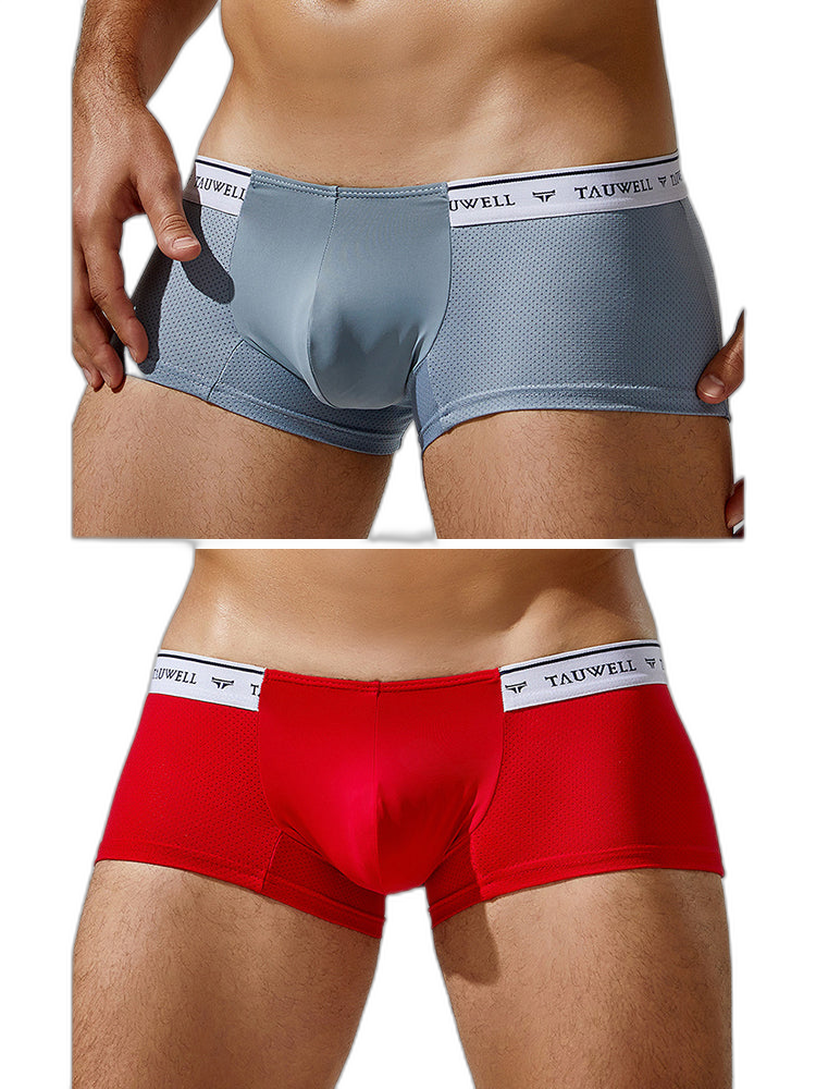 2 Pack Men's Sexy Comfortable Breathable Solid Color Trunks