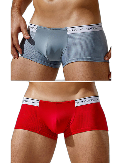 2 Pack Men's Sexy Comfortable Breathable Solid Color Trunks