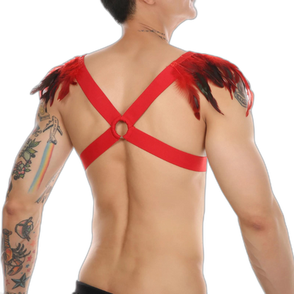 Men's Feather Decorative Harness Strap