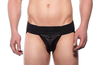Prowler RED Leather Pouch Jock Black
