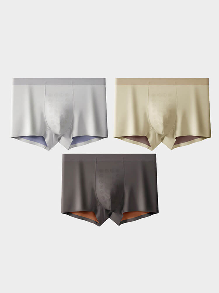 Men's Seamless Massage Antibacterial Boxer Briefs