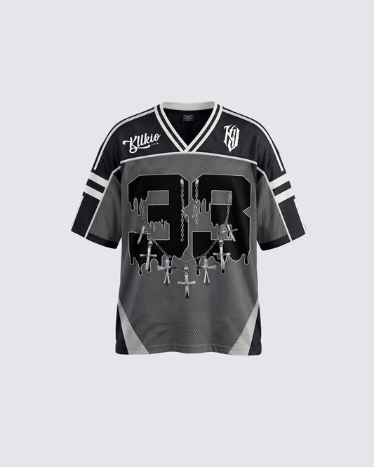 Vintage Contrast Graphic Street Jersey
