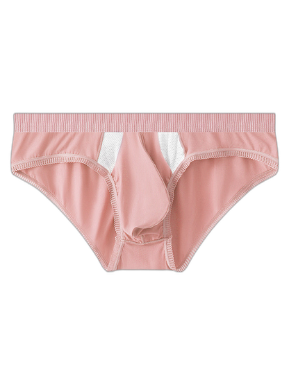 3 Pack Men's Low-Rise Ice Silk High-Stretch U-Convex Large Pouch Briefs