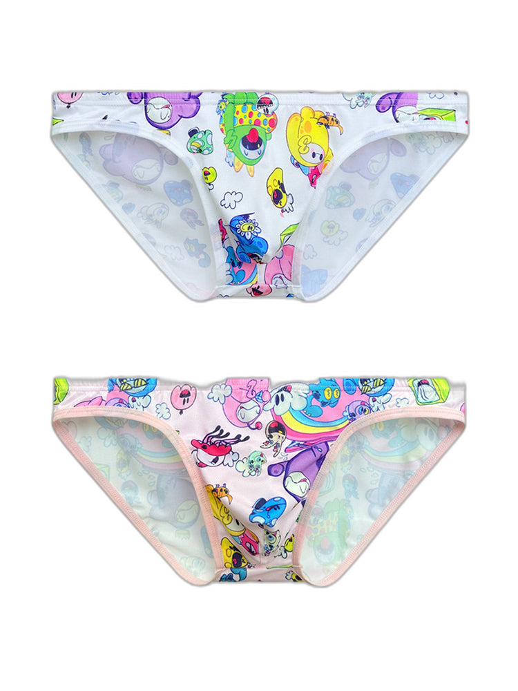 2-pack Men's Breathable Sports Cartoon Print Bikini