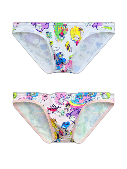 2-pack Men's Breathable Sports Cartoon Print Bikini