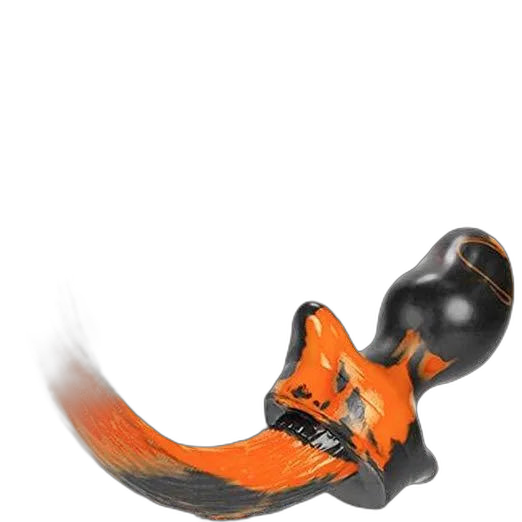 MASTIFF Puppy Tail Butt Plug | Orange & Black Swirl