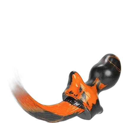 MASTIFF Puppy Tail Butt Plug | Orange & Black Swirl