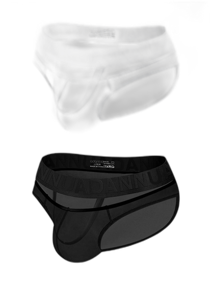 2 Pack Men's Stretch Solid Color Sexy Crotch Single-Layer Briefs