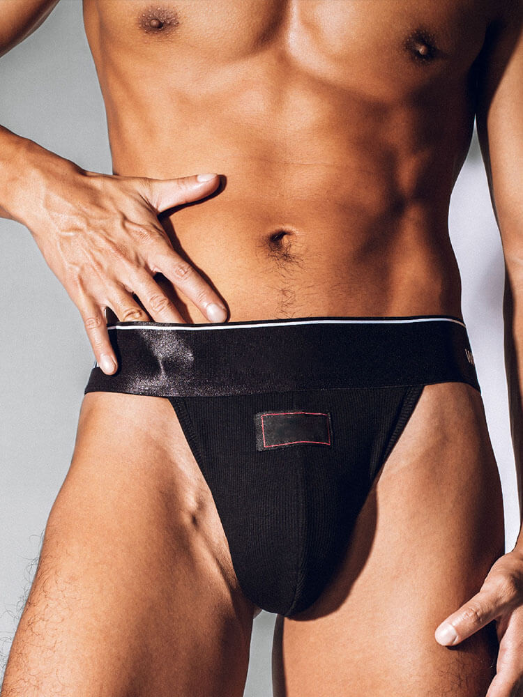 Men's Sexy Satin Stretch Wide Belt Sports Thong