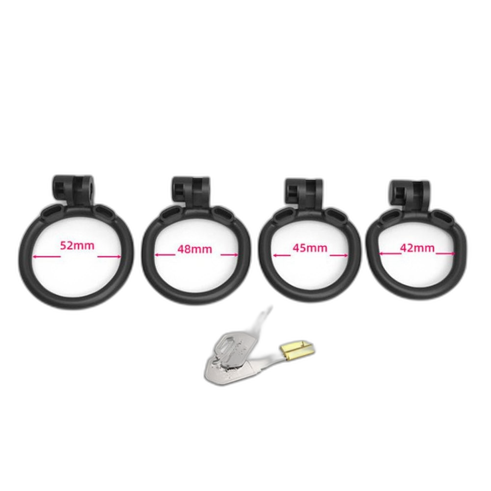 LOCK4D Dog Head Flat Ring Chastity Cock Cage Small