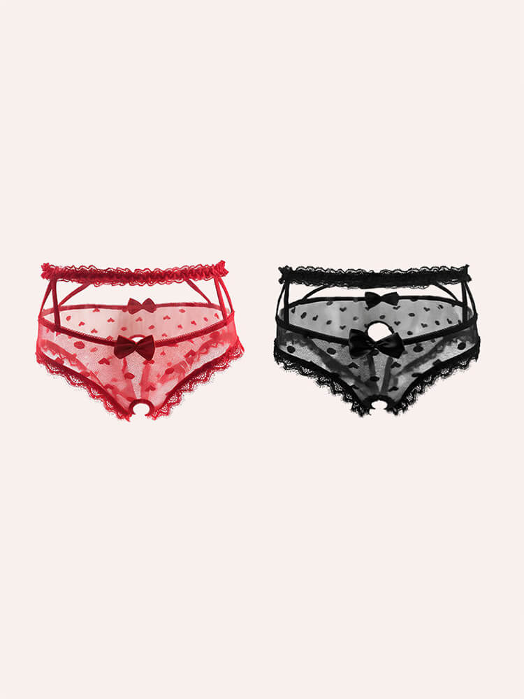 Men's Sexy Soft Lace Trim Hollow Sheer Briefs