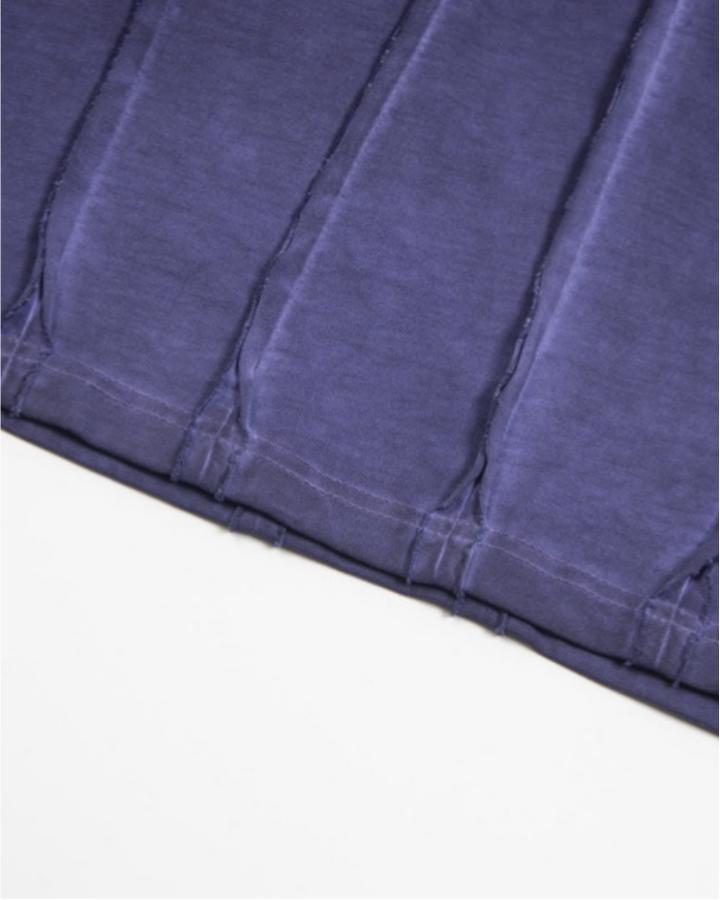 Vertical Raw Seam Washed Crew Neck T-shirt
