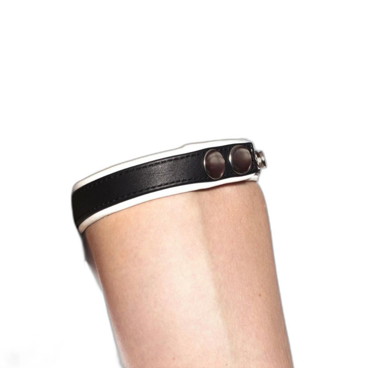 Prowler RED Leather Bicep Band Black White