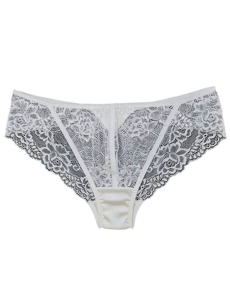 Men's Sexy Seamless See-Through Lace Silk Briefs