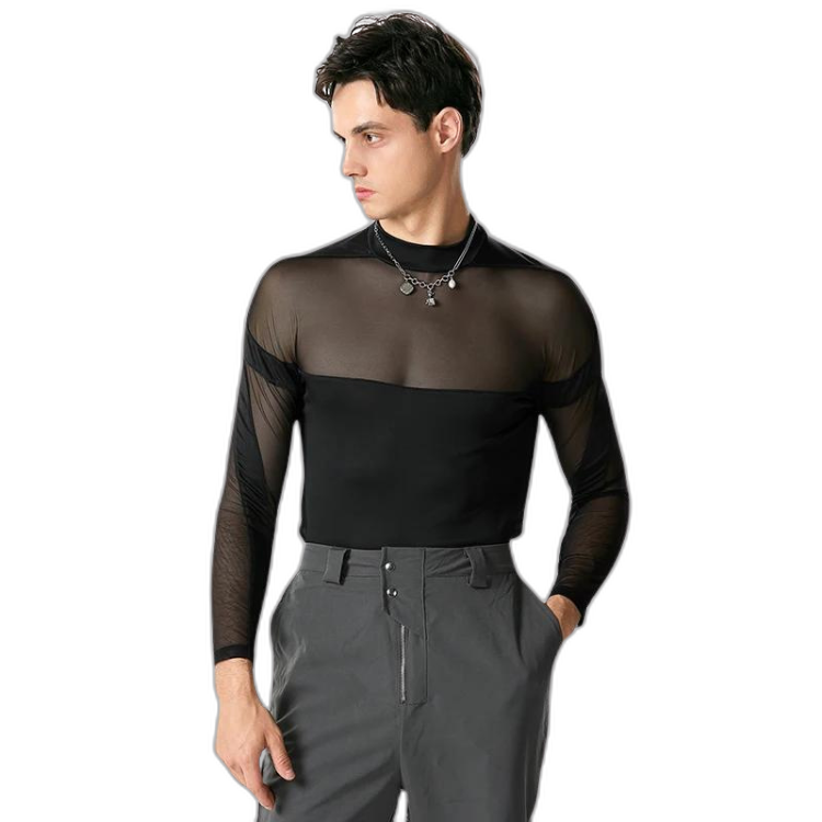Turtleneck Long Sleeve Mesh Bodysuit
