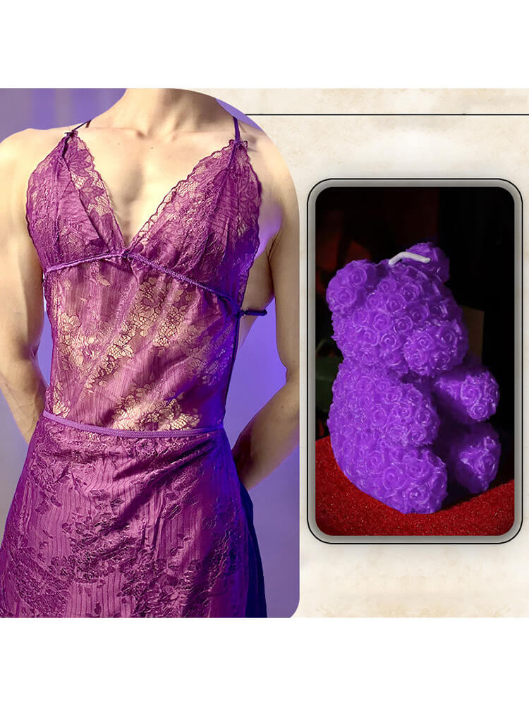 Men's Lace Hollow-Out Camisole Pajama Set